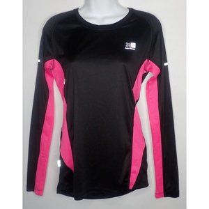 Karrimor Long Sleeve‎ Run Tee Shirt Women UK 12 US 8 Black Pink New Athletic